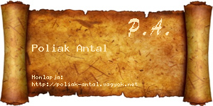 Poliak Antal névjegykártya
